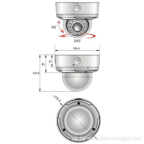 Ip68 Outdoor Vandal-proof Dome Camera 